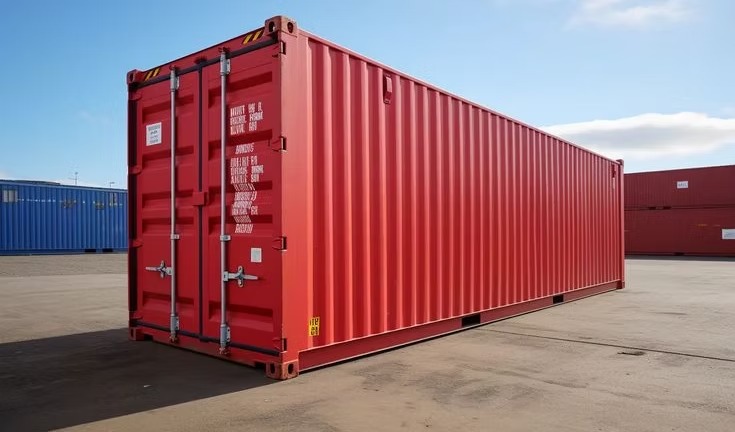 Container vermelho 40 pés para transporte marítimo